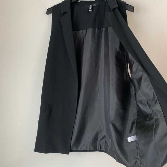 Valette Black Vest Lapel Neck Open Front Vest Jacket Size Large - Picture 4 of 10